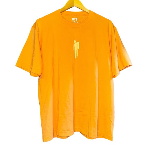 Uniqlo Billie Eilish Takashi Murakami Peach Logo Tee Shirt Orange Sz Medium - Picture 6 of 6